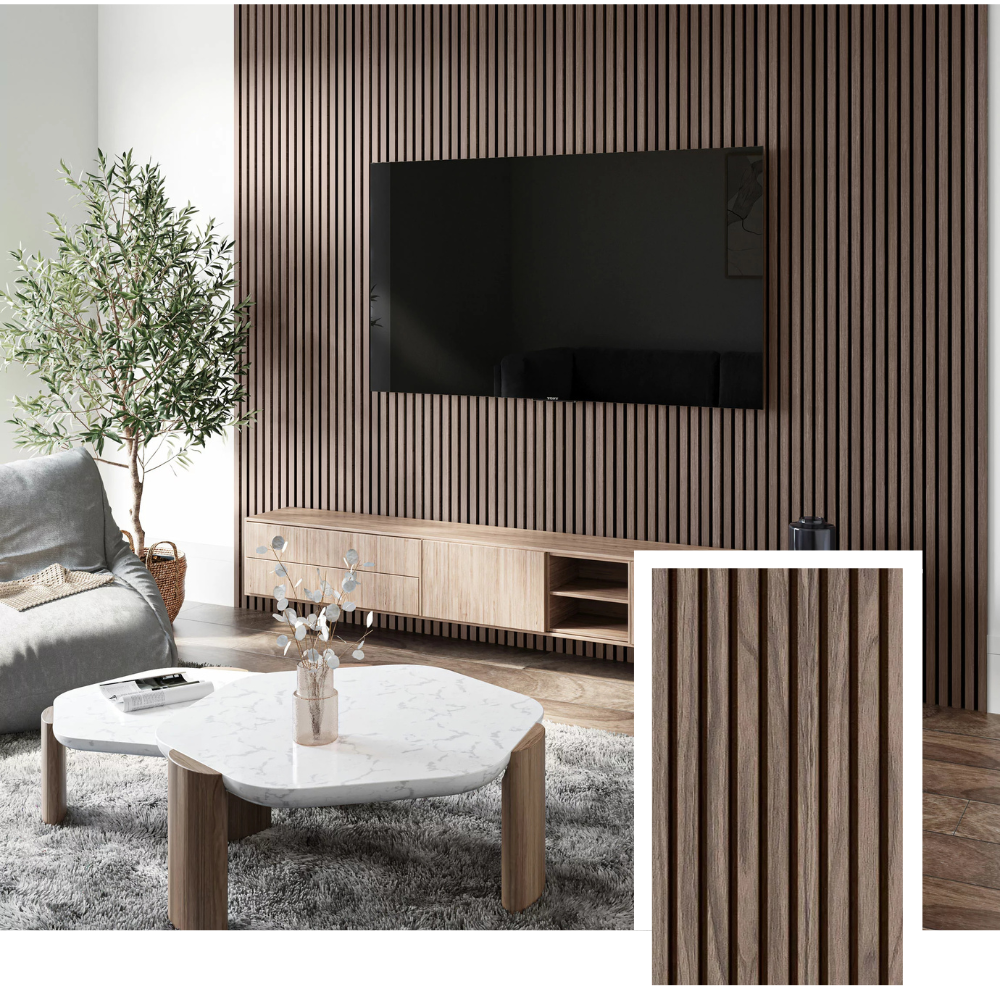 HEMVI™ Premium Akustisk Slat Panel — Naturlig Eg