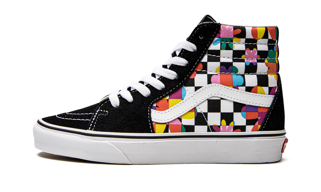 Skate Hi"Floral Checkerboard"
