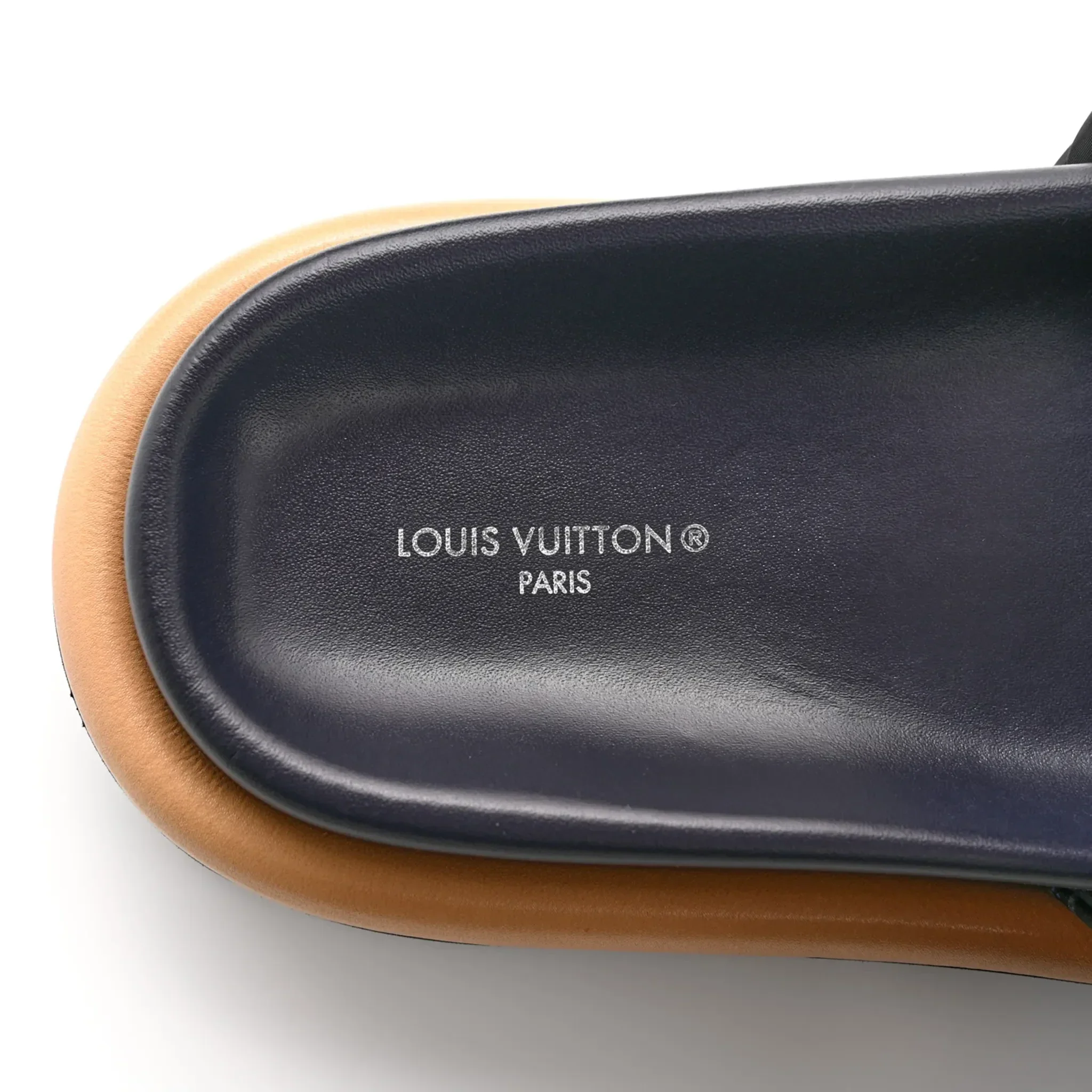 Pool Pillow Monogram Navy Slides