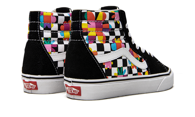Skate Hi"Floral Checkerboard"