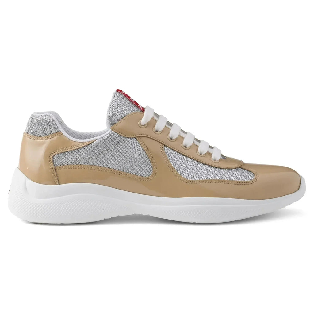 Americas Cup Logo Patch Patent Beige Sneaker