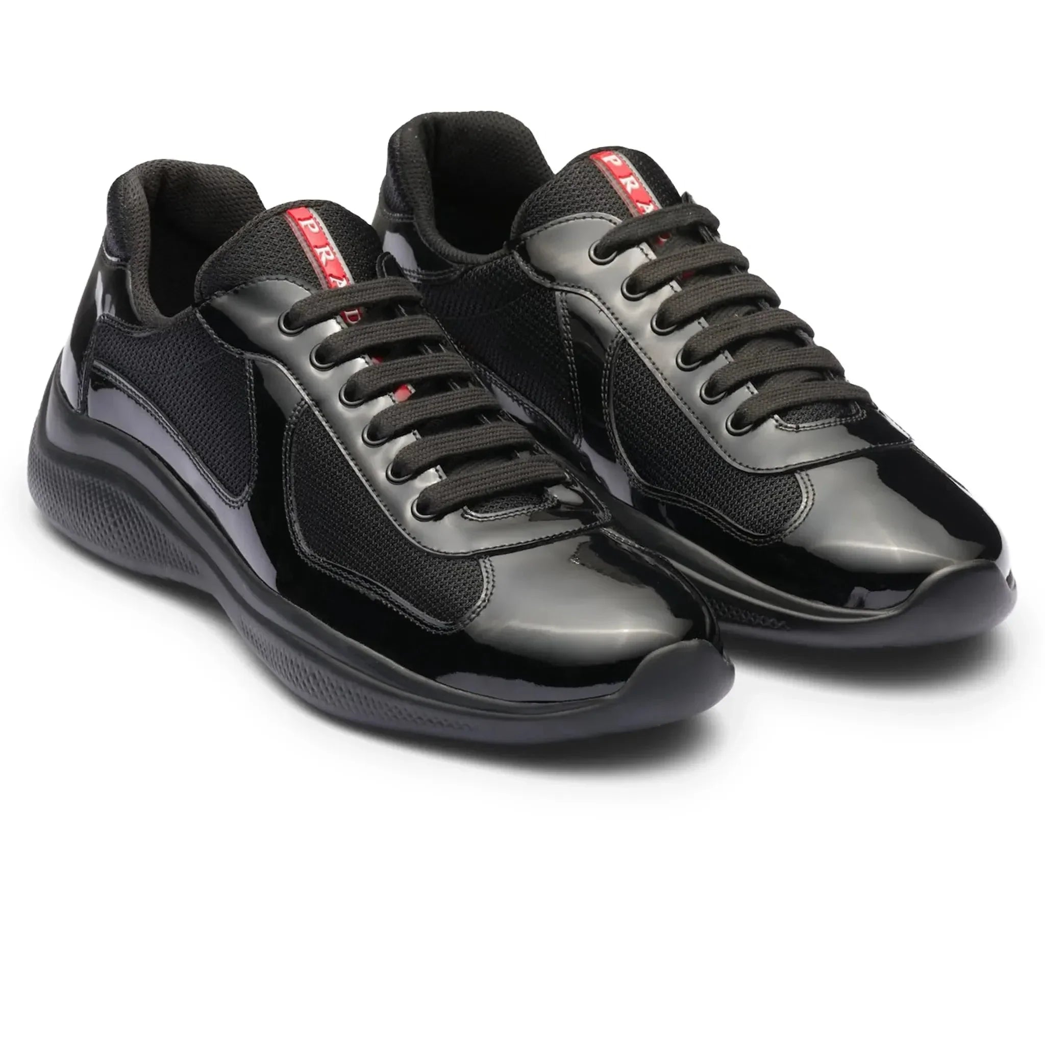 Americas Cup Patent Leather And Technical Fabric Black Sneakers