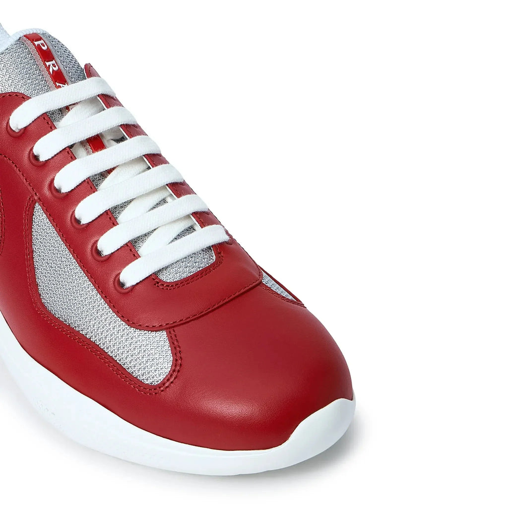 Americas Cup Soft Rubber And Bike Fabric Red Silver Sneaker